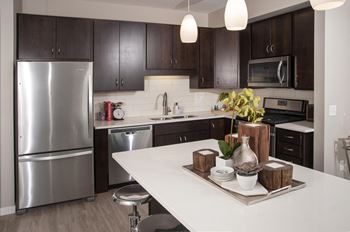 Kitchen with ambient lights